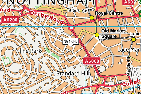 NG1 6HJ map - OS VectorMap District (Ordnance Survey) NG1 6HJ map - OS VectorMap District (Ordnance Survey)