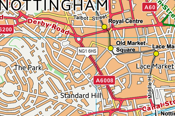 NG1 6HS map - OS VectorMap District (Ordnance Survey) NG1 6HS map - OS VectorMap District (Ordnance Survey)
