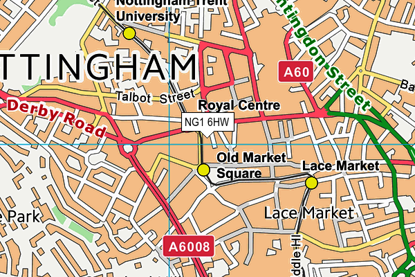 NG1 6HW map - OS VectorMap District (Ordnance Survey) NG1 6HW map - OS VectorMap District (Ordnance Survey)