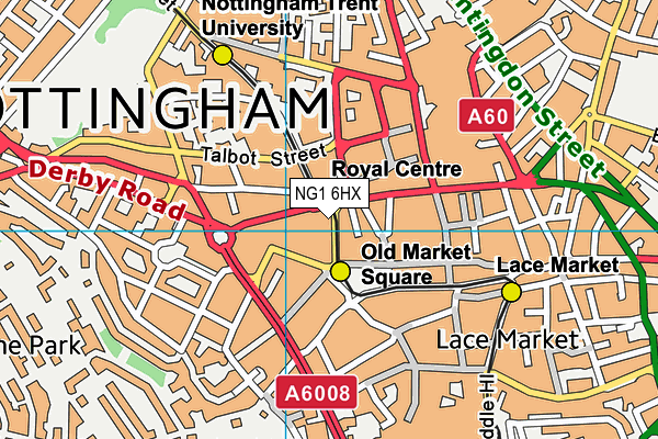 NG1 6HX map - OS VectorMap District (Ordnance Survey)