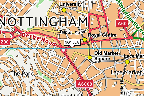 NG1 6LA map - OS VectorMap District (Ordnance Survey) NG1 6LA map - OS VectorMap District (Ordnance Survey)