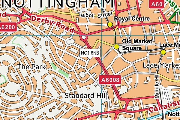 NG1 6NB map - OS VectorMap District (Ordnance Survey) NG1 6NB map - OS VectorMap District (Ordnance Survey)