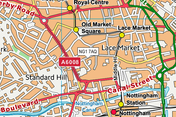 NG1 7AQ map - OS VectorMap District (Ordnance Survey) NG1 7AQ map - OS VectorMap District (Ordnance Survey)