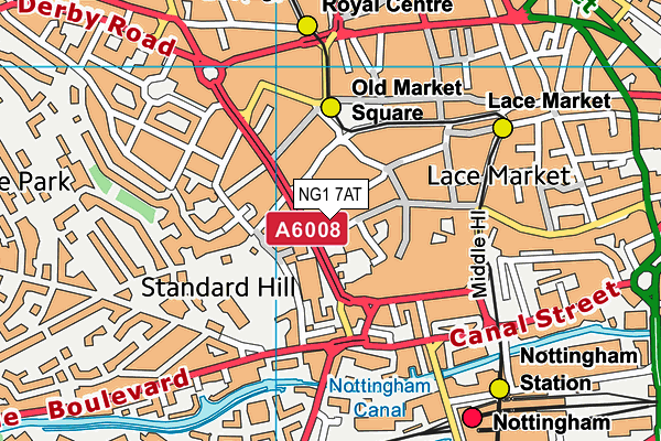 NG1 7AT map - OS VectorMap District (Ordnance Survey) NG1 7AT map - OS VectorMap District (Ordnance Survey)