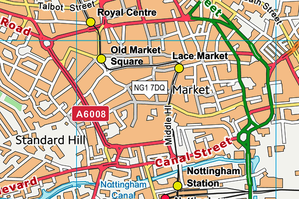 NG1 7DQ map - OS VectorMap District (Ordnance Survey) NG1 7DQ map - OS VectorMap District (Ordnance Survey)
