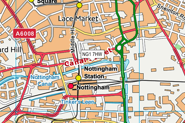 NG1 7HW map - OS VectorMap District (Ordnance Survey) NG1 7HW map - OS VectorMap District (Ordnance Survey)