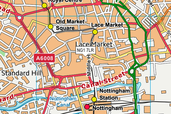 NG1 7LR map - OS VectorMap District (Ordnance Survey) NG1 7LR map - OS VectorMap District (Ordnance Survey)