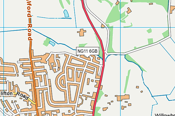 NG11 6GB map - OS VectorMap District (Ordnance Survey)