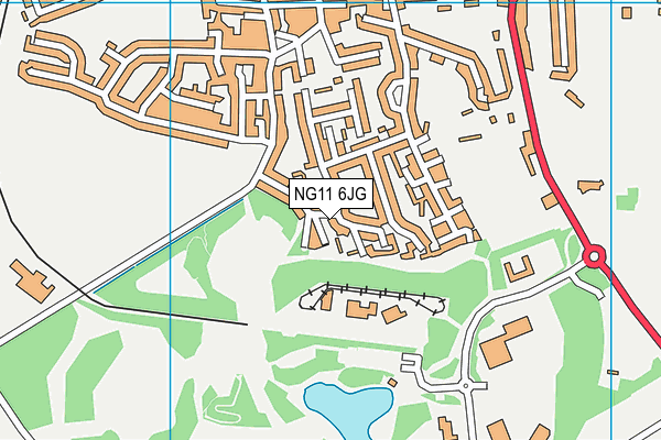 NG11 6JG map - OS VectorMap District (Ordnance Survey) NG11 6JG map - OS VectorMap District (Ordnance Survey)