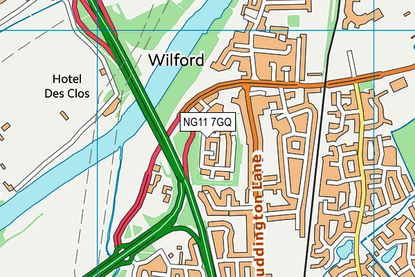 NG11 7GQ map - OS VectorMap District (Ordnance Survey)