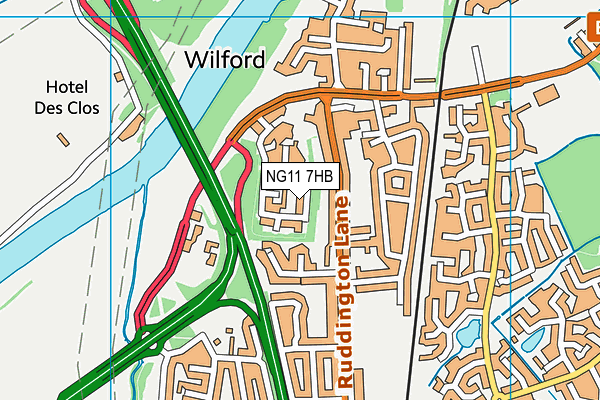 NG11 7HB map - OS VectorMap District (Ordnance Survey) NG11 7HB map - OS VectorMap District (Ordnance Survey)