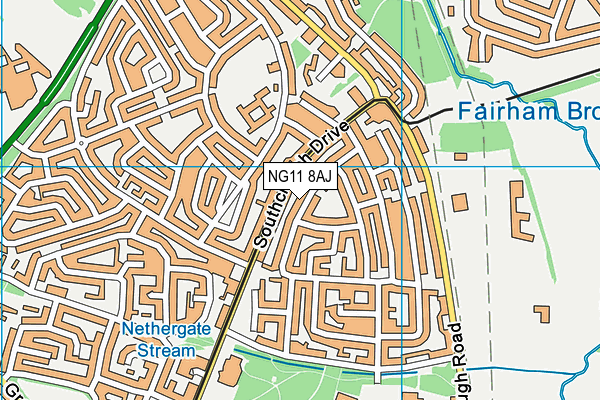NG11 8AJ map - OS VectorMap District (Ordnance Survey) NG11 8AJ map - OS VectorMap District (Ordnance Survey)