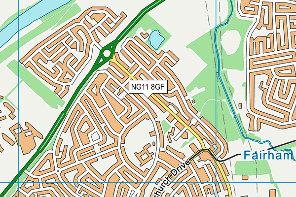 NG11 8GF map - OS VectorMap District (Ordnance Survey) NG11 8GF map - OS VectorMap District (Ordnance Survey)