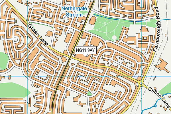 NG11 9AY map - OS VectorMap District (Ordnance Survey) NG11 9AY map - OS VectorMap District (Ordnance Survey)