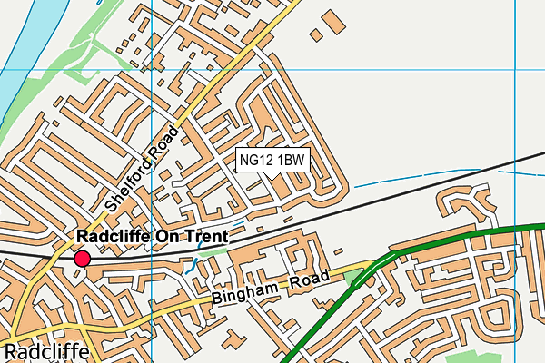 NG12 1BW map - OS VectorMap District (Ordnance Survey)