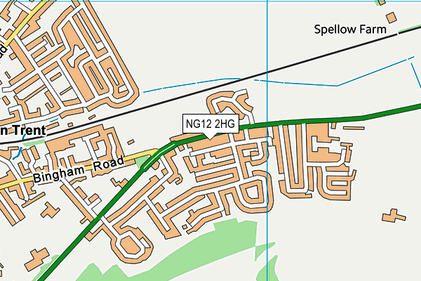 NG12 2HG map - OS VectorMap District (Ordnance Survey) NG12 2HG map - OS VectorMap District (Ordnance Survey)