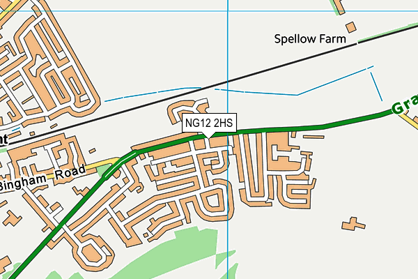 NG12 2HS map - OS VectorMap District (Ordnance Survey) NG12 2HS map - OS VectorMap District (Ordnance Survey)