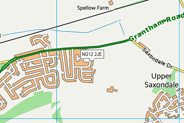 NG12 2JE map - OS VectorMap District (Ordnance Survey) NG12 2JE map - OS VectorMap District (Ordnance Survey)