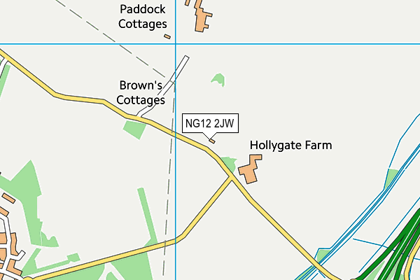 NG12 2JW map - OS VectorMap District (Ordnance Survey) NG12 2JW map - OS VectorMap District (Ordnance Survey)