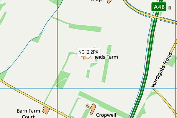NG12 2PX map - OS VectorMap District (Ordnance Survey) NG12 2PX map - OS VectorMap District (Ordnance Survey)