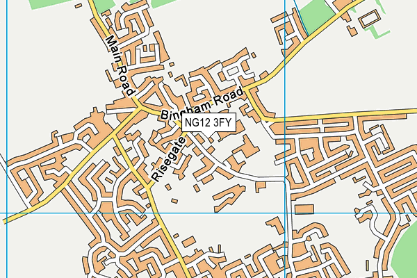 NG12 3FY map - OS VectorMap District (Ordnance Survey) NG12 3FY map - OS VectorMap District (Ordnance Survey)