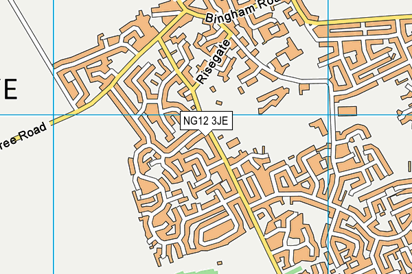 NG12 3JE map - OS VectorMap District (Ordnance Survey) NG12 3JE map - OS VectorMap District (Ordnance Survey)