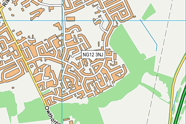 NG12 3NJ map - OS VectorMap District (Ordnance Survey) NG12 3NJ map - OS VectorMap District (Ordnance Survey)