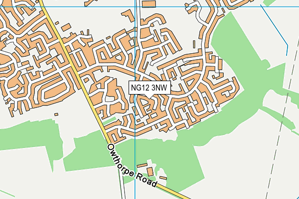 NG12 3NW map - OS VectorMap District (Ordnance Survey) NG12 3NW map - OS VectorMap District (Ordnance Survey)