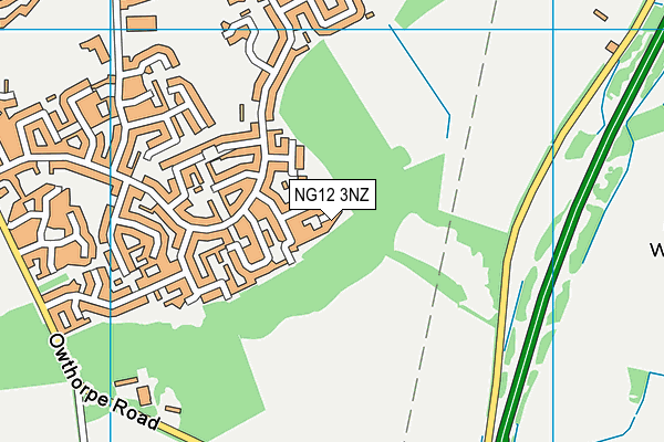 NG12 3NZ map - OS VectorMap District (Ordnance Survey) NG12 3NZ map - OS VectorMap District (Ordnance Survey)