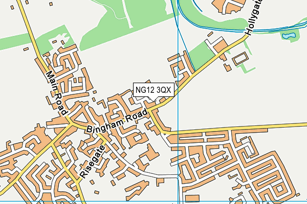NG12 3QX map - OS VectorMap District (Ordnance Survey) NG12 3QX map - OS VectorMap District (Ordnance Survey)
