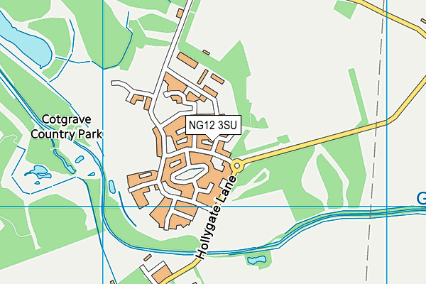 NG12 3SU map - OS VectorMap District (Ordnance Survey) NG12 3SU map - OS VectorMap District (Ordnance Survey)