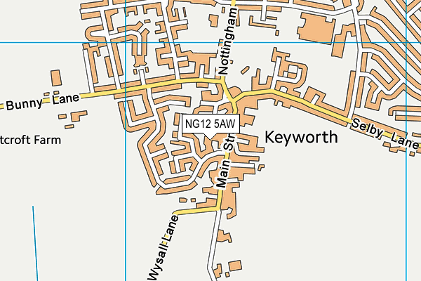 NG12 5AW map - OS VectorMap District (Ordnance Survey) NG12 5AW map - OS VectorMap District (Ordnance Survey)