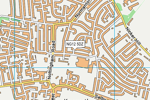 NG12 5DZ map - OS VectorMap District (Ordnance Survey) NG12 5DZ map - OS VectorMap District (Ordnance Survey)