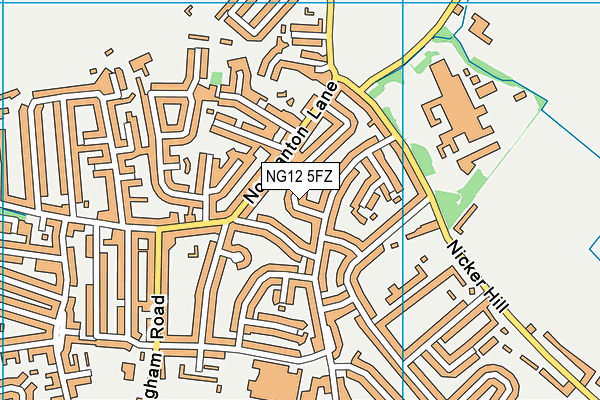 NG12 5FZ map - OS VectorMap District (Ordnance Survey) NG12 5FZ map - OS VectorMap District (Ordnance Survey)