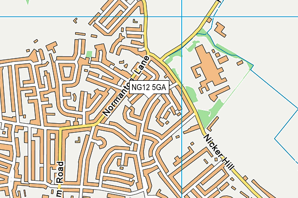 NG12 5GA map - OS VectorMap District (Ordnance Survey) NG12 5GA map - OS VectorMap District (Ordnance Survey)
