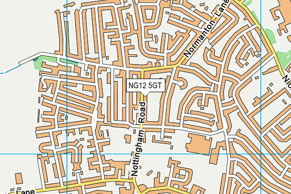 NG12 5GT map - OS VectorMap District (Ordnance Survey) NG12 5GT map - OS VectorMap District (Ordnance Survey)