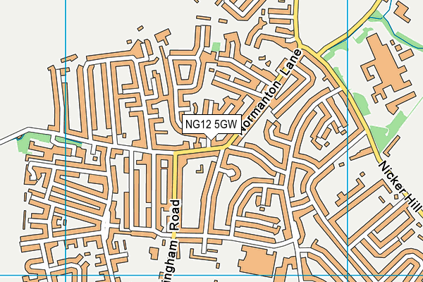 NG12 5GW map - OS VectorMap District (Ordnance Survey) NG12 5GW map - OS VectorMap District (Ordnance Survey)