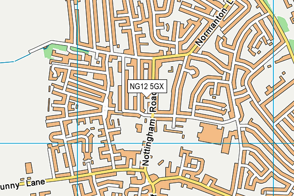 NG12 5GX map - OS VectorMap District (Ordnance Survey) NG12 5GX map - OS VectorMap District (Ordnance Survey)