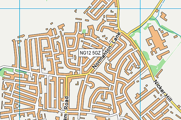 NG12 5GZ map - OS VectorMap District (Ordnance Survey) NG12 5GZ map - OS VectorMap District (Ordnance Survey)