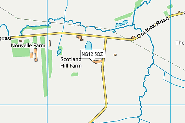NG12 5QZ map - OS VectorMap District (Ordnance Survey) NG12 5QZ map - OS VectorMap District (Ordnance Survey)