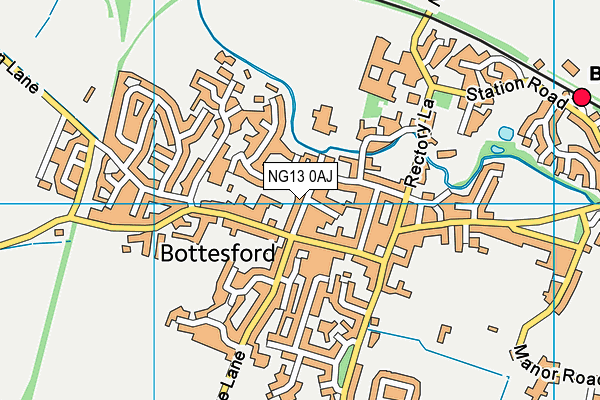NG13 0AJ map - OS VectorMap District (Ordnance Survey)