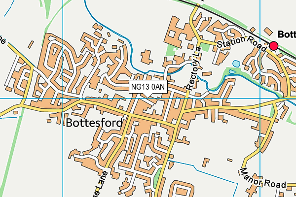 NG13 0AN map - OS VectorMap District (Ordnance Survey) NG13 0AN map - OS VectorMap District (Ordnance Survey)