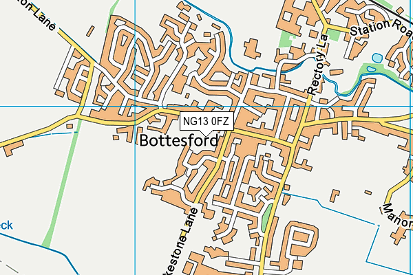 NG13 0FZ map - OS VectorMap District (Ordnance Survey) NG13 0FZ map - OS VectorMap District (Ordnance Survey)