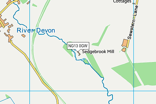 NG13 0GW map - OS VectorMap District (Ordnance Survey) NG13 0GW map - OS VectorMap District (Ordnance Survey)