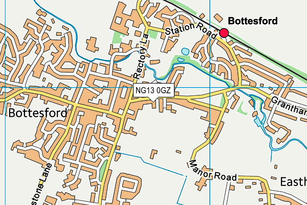 NG13 0GZ map - OS VectorMap District (Ordnance Survey) NG13 0GZ map - OS VectorMap District (Ordnance Survey)