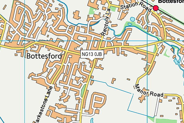 NG13 0JB map - OS VectorMap District (Ordnance Survey) NG13 0JB map - OS VectorMap District (Ordnance Survey)