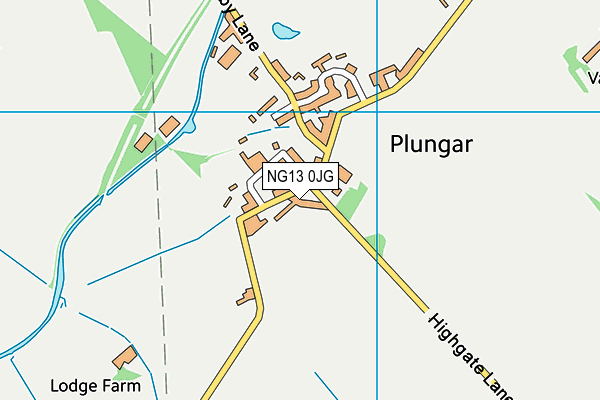 NG13 0JG map - OS VectorMap District (Ordnance Survey)