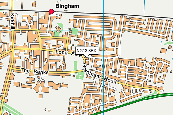 NG13 8BX map - OS VectorMap District (Ordnance Survey) NG13 8BX map - OS VectorMap District (Ordnance Survey)