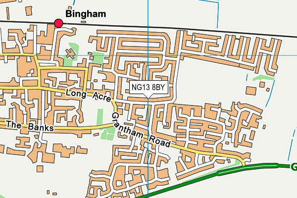NG13 8BY map - OS VectorMap District (Ordnance Survey) NG13 8BY map - OS VectorMap District (Ordnance Survey)
