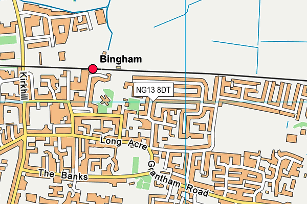 NG13 8DT map - OS VectorMap District (Ordnance Survey) NG13 8DT map - OS VectorMap District (Ordnance Survey)